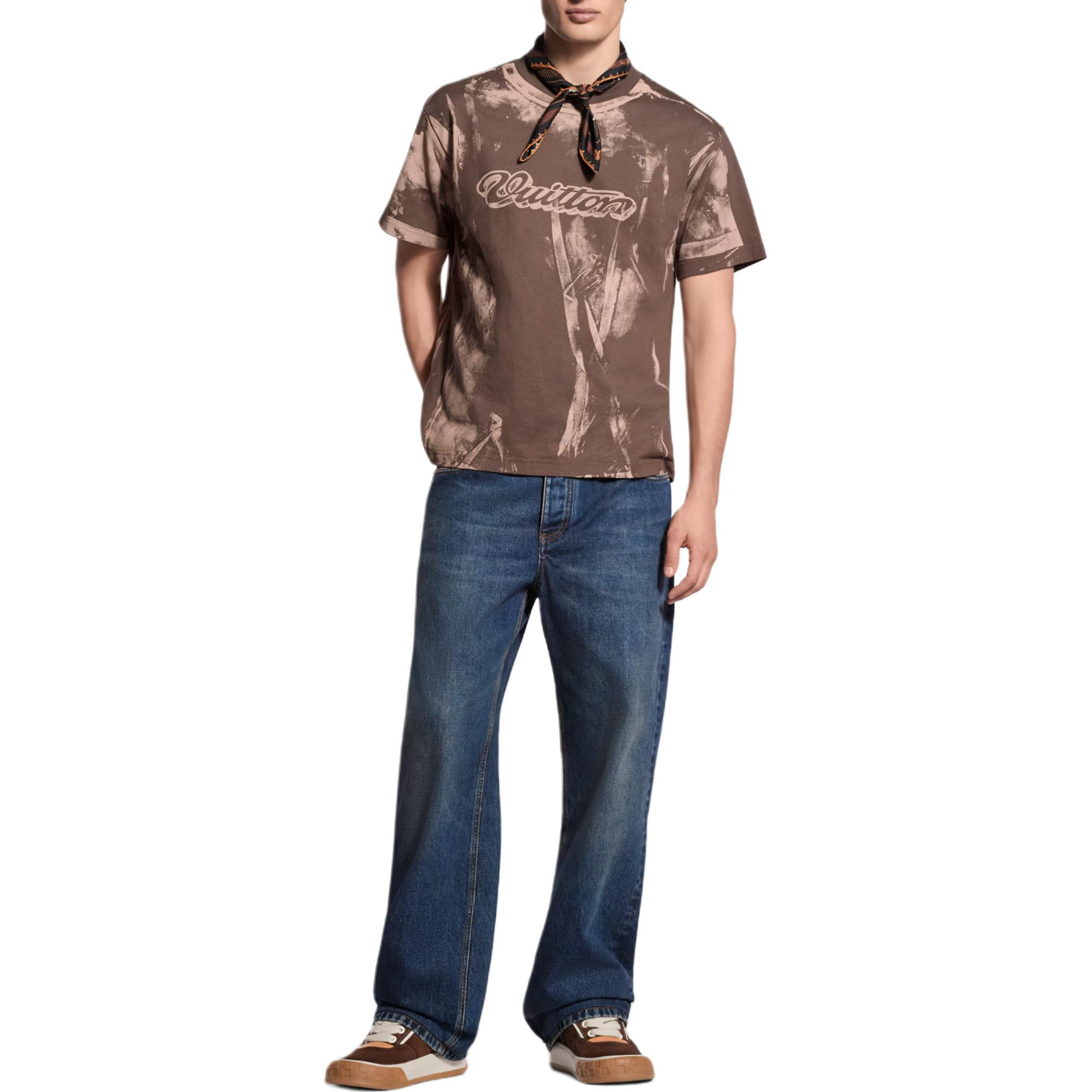 LOUIS VUITTON Джинсы мужские синие Moderate Straight Fit — фото 3