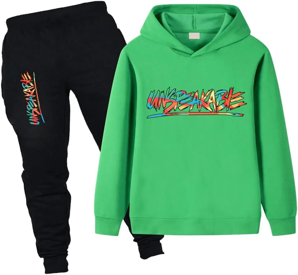Детский спортивный костюм из худи и джоггеров LUQUSKYFEI, 2 предмета, Green