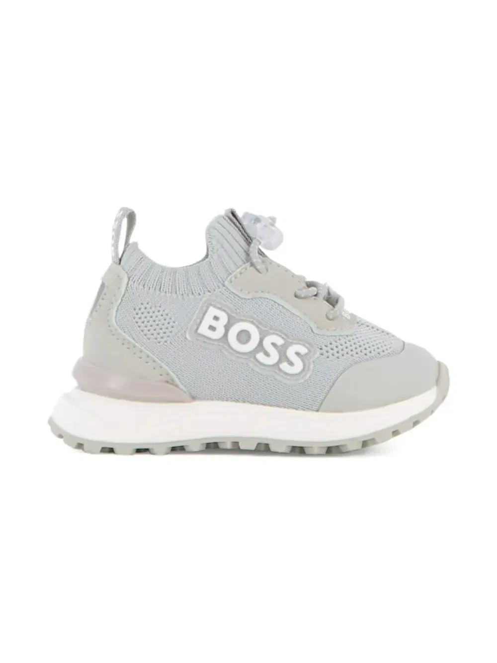 Кроссовки с трикотажными вставками Boss Kidswear, серый