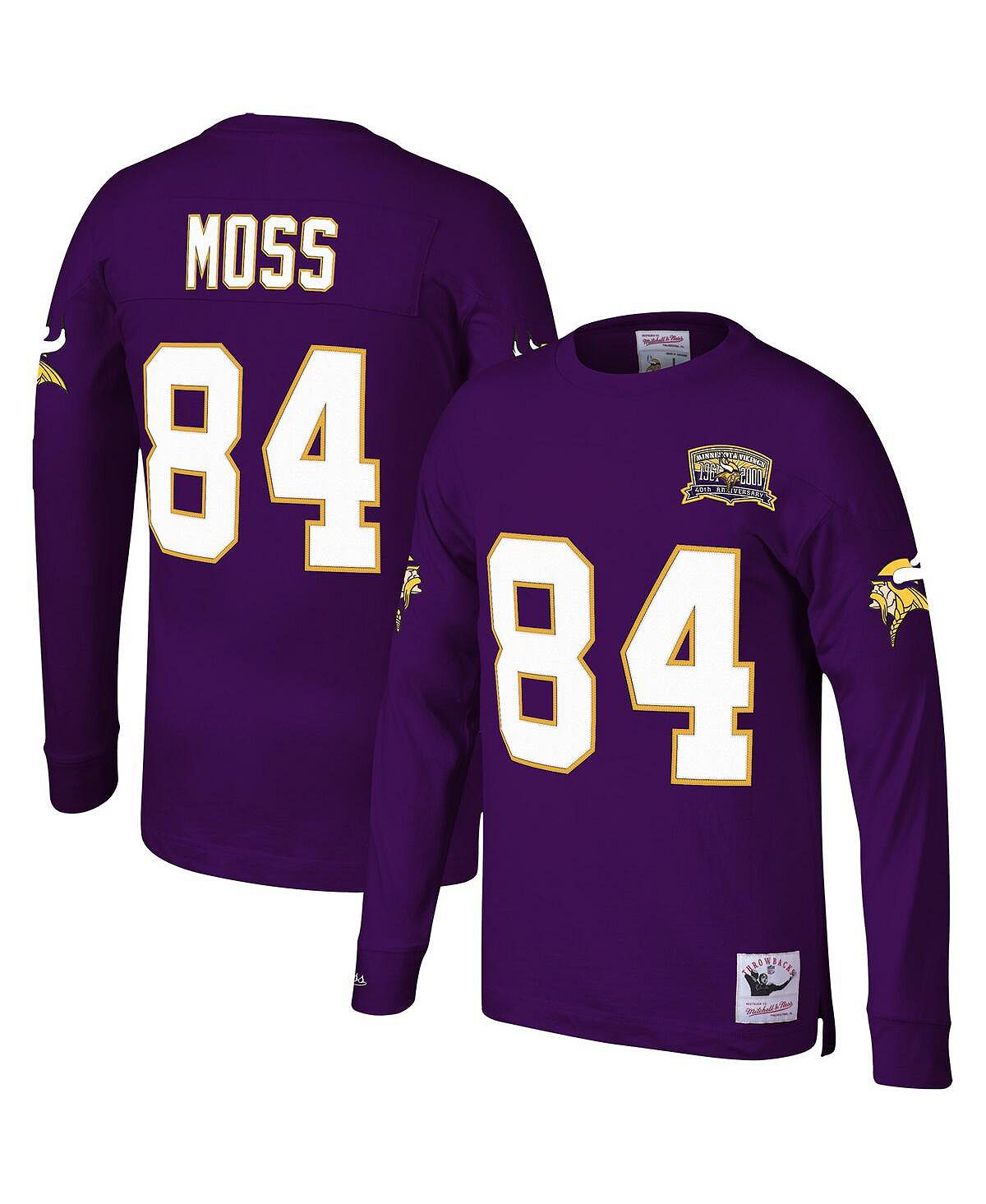 

Мужская фиолетовая футболка Randy Moss Minnesota Vikings 2000 с именем и номером игрока, вышедшего на пенсию, с длинным рукавом Mitchell & Ness, Фиолетовый, Мужская фиолетовая футболка Randy Moss Minnesota Vikings 2000 с именем и номером игрока, вышедшего