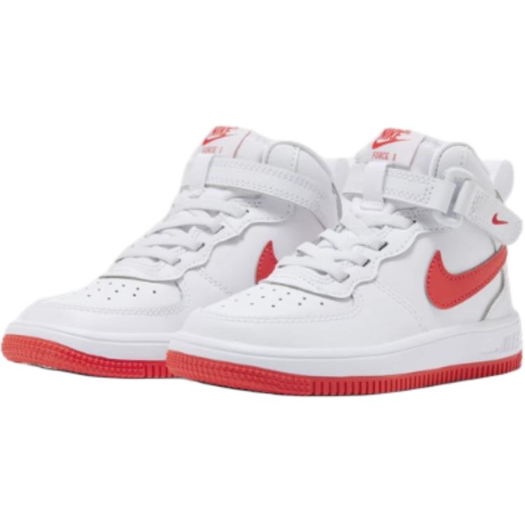Амортизирующие износостойкие высокие повседневные детские кроссовки Kids' Nike, белый/красный — фото 3