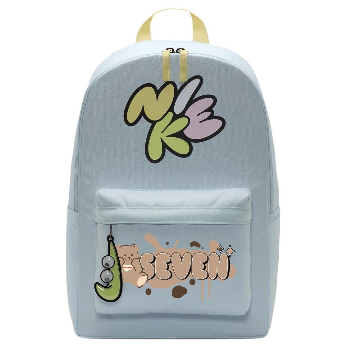 

Nike Тканевый рюкзак женский ледниково-голубой и нежно-желтый и светло-лимонный, Letter Bear