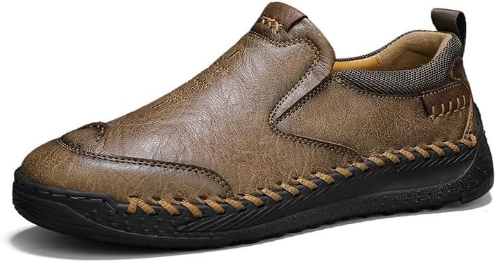 

Мужские повседневные легкие кожаные лоферы с наружной подошвой, удобные для ходьбы и мягкие Asifn, хаки