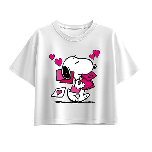 

Футболка Boxy с принтом Peanuts Snoopy Valentine's для девочек 7-16 Licensed Character, White