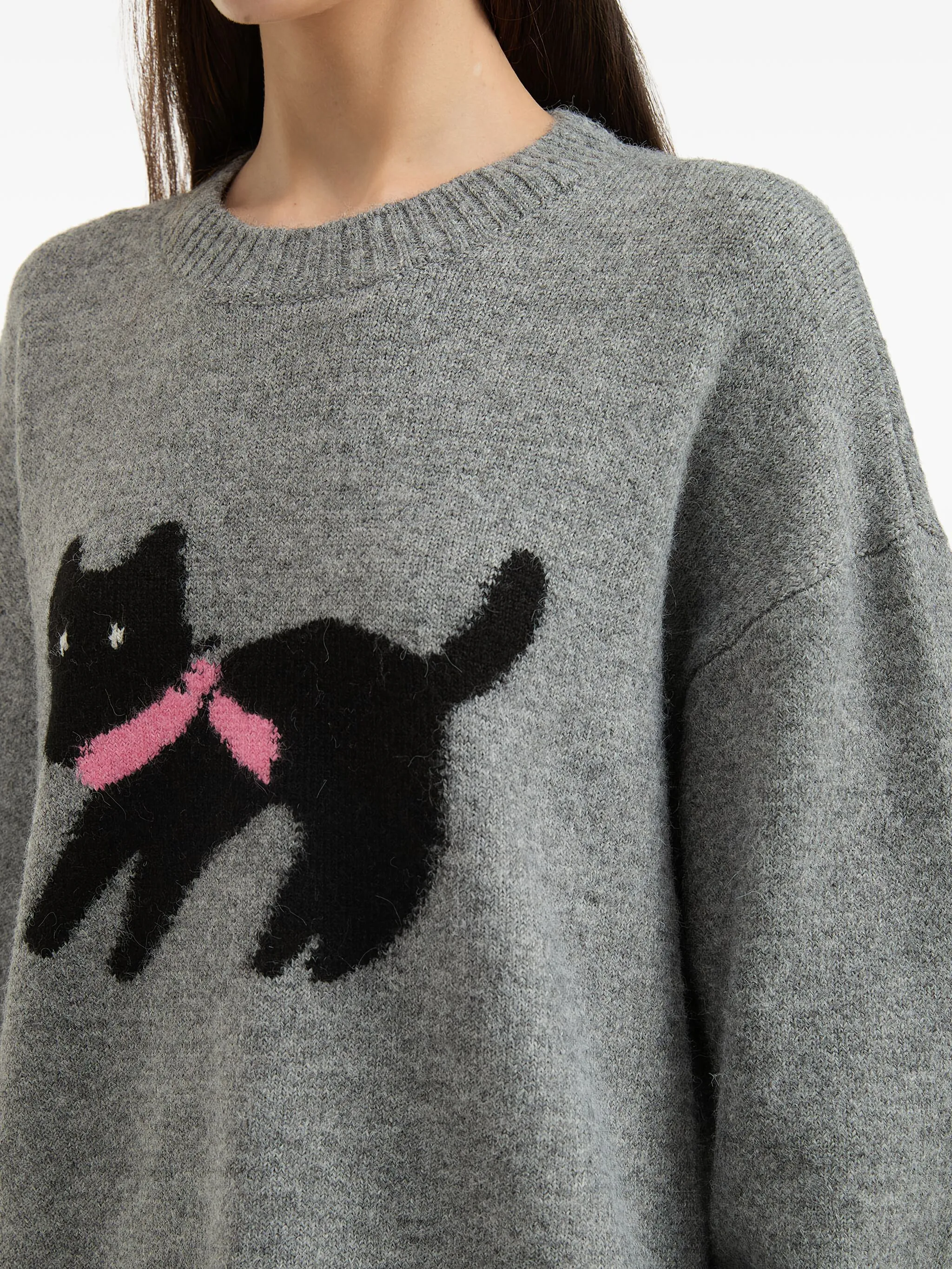 

Декорированный свитер с круглым вырезом Tout A Coup, серый