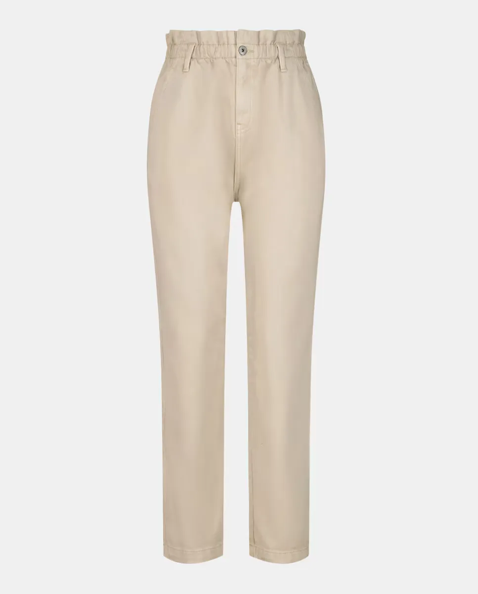 

Однотонные женские брюки из бумажного пакета Easy Wear, бежевый