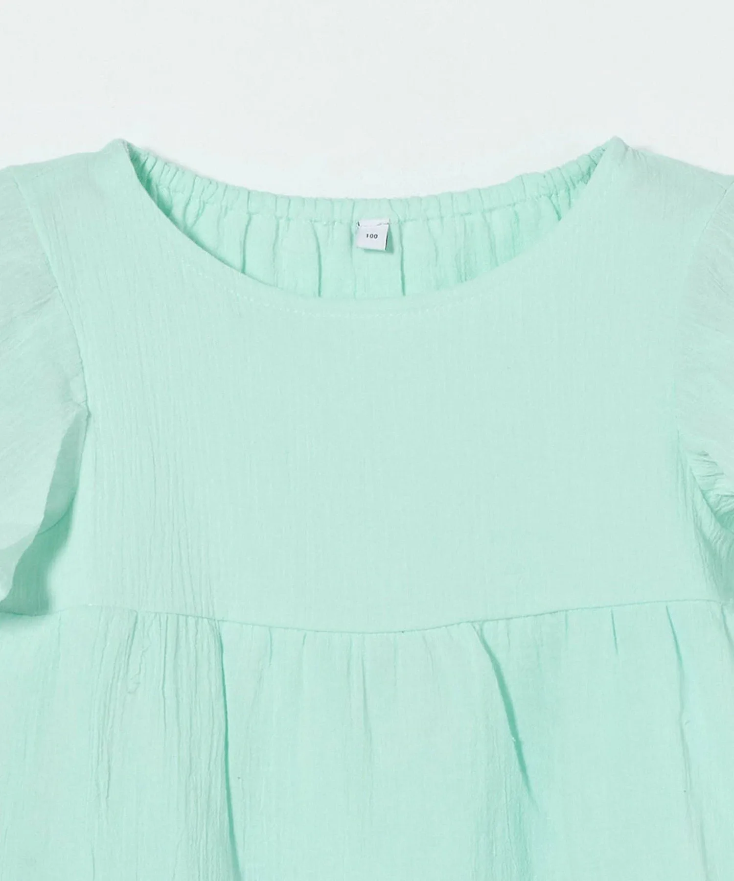 Многоярусное платье из ткани "газон" / Детское 100-130 см United Arrows Green Label Relaxing, LT.BLUE — фото 3