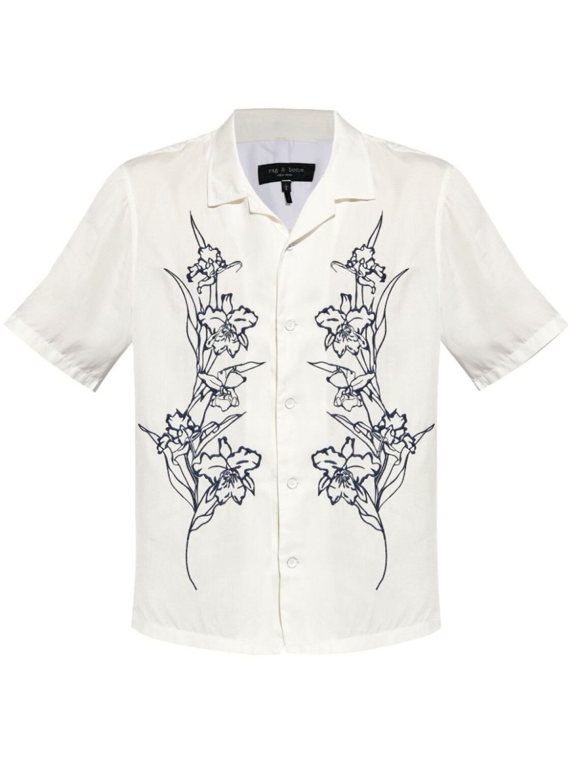 

Rag & bone рубашка Avery Resort с цветочной вышивкой, белый