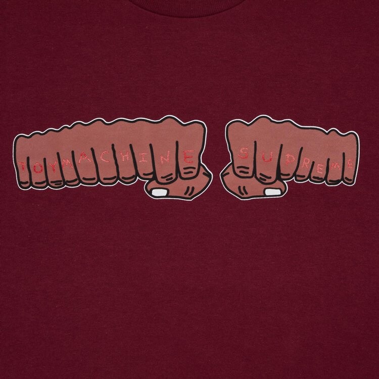 Футболка Supreme x Toy Machine Fist 'Cardinal', красный — фото 2