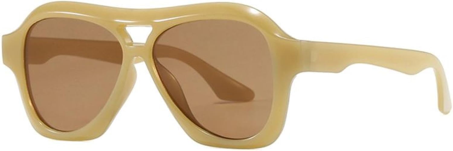 

Солнцезащитные очки в крупной оправе для женщин и мужчин, роскошные винтажные солнцезащитные очки в стиле панк с защитой от УФ-излучения UV400 TYUVIVO, Jelly Yellow Tea