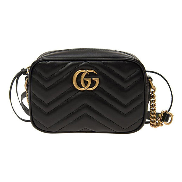 

Сумка gg marmont logo messenger bag black classic Gucci, черный