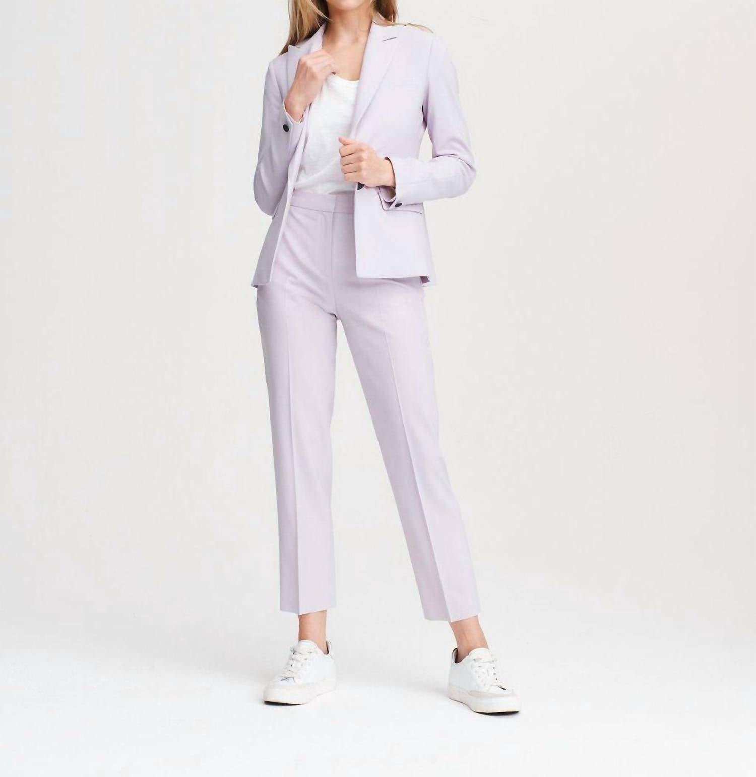 

Брюки Poppy из шерсти с высокой посадкой фиолетового цвета rag & bone