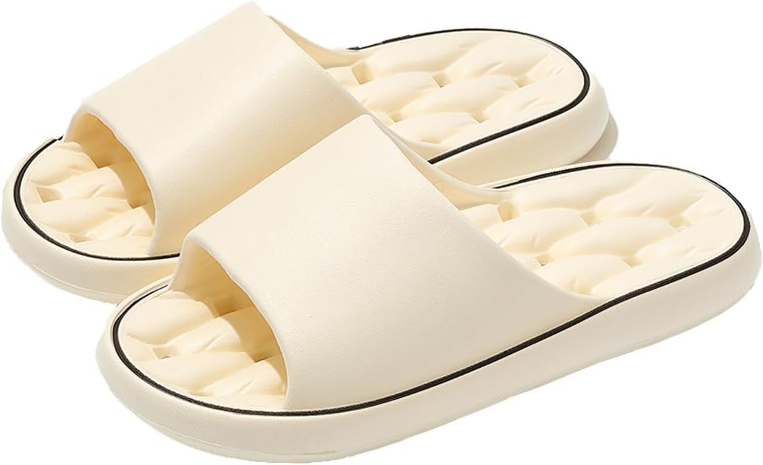 

Женские и мужские шлепанцы для душа oukisam, быстро сохнущие, легкая подошва, нескользящие шлепанцы для ванной, белый