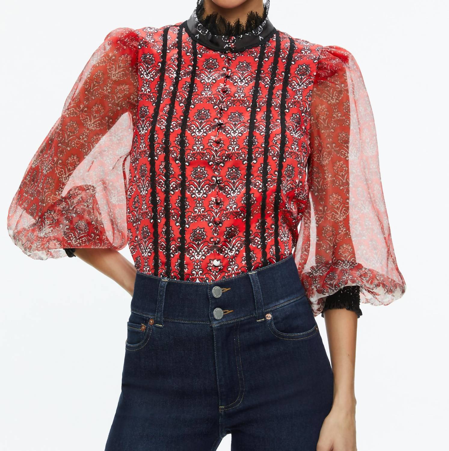 

Блузка Bettina с рукавом буф Alice + olivia, Allure Medallion