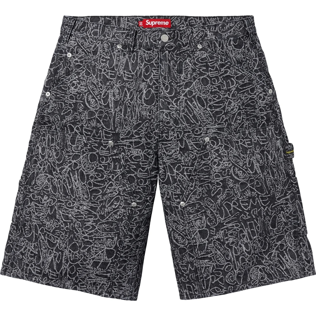 Джинсовые шорты с двойными накладками на коленях Supreme, синий/синий — фото 3