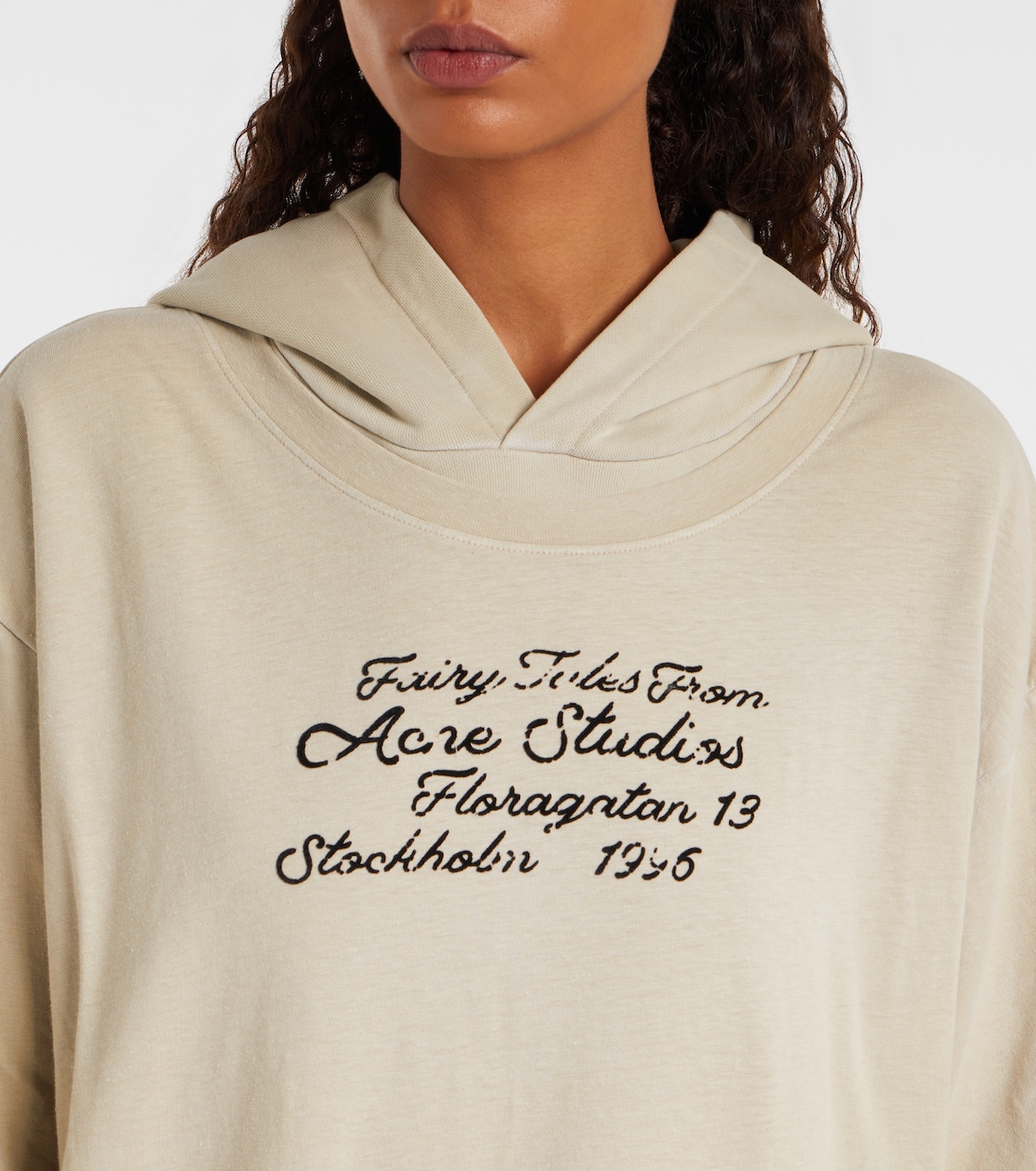 Многослойная хлопковая толстовка Acne Studios, Faded Beige — фото 4
