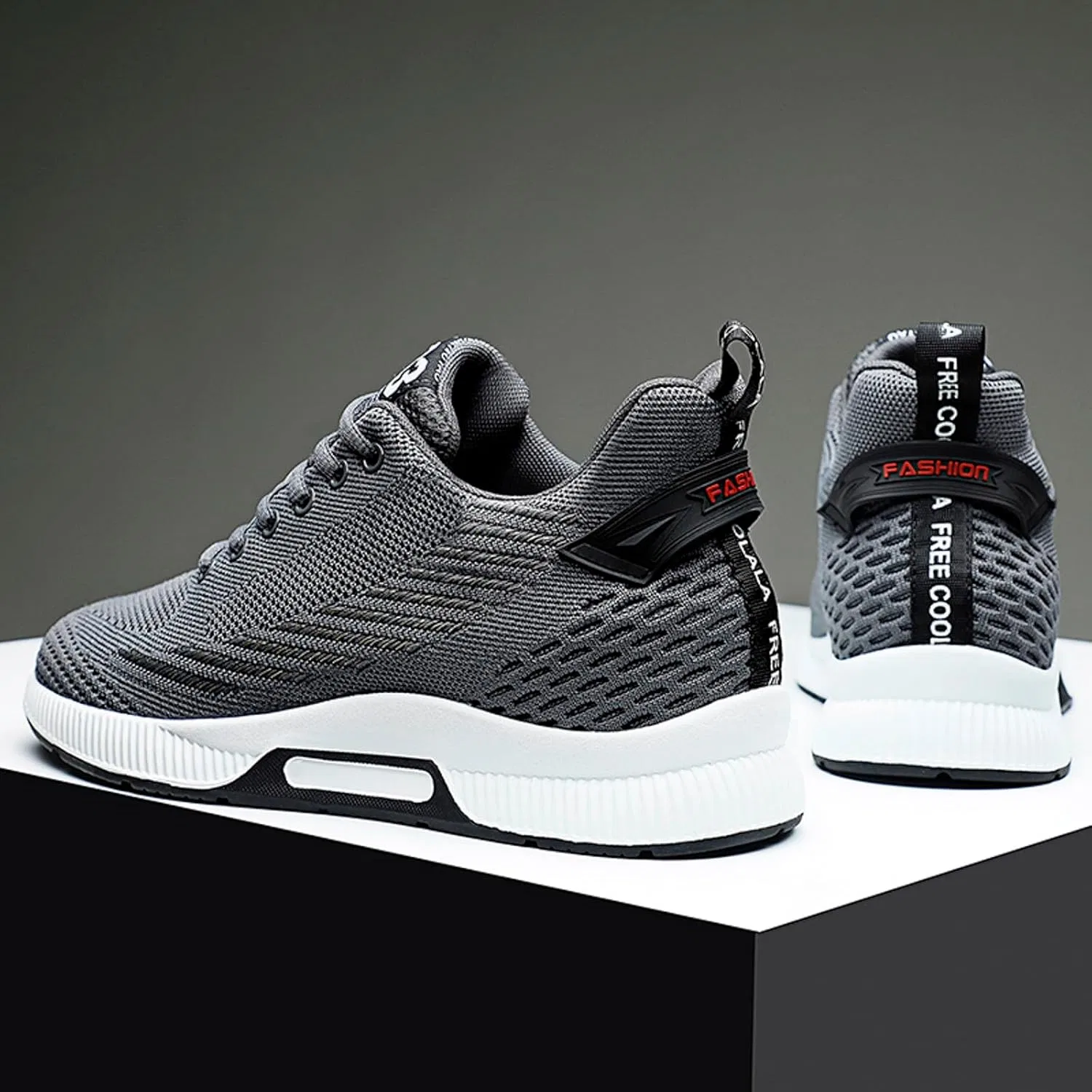 Мужские кроссовки Generic Sneakers Категория товара Мужские кроссовки - Высококачественные дышащие беговые кроссовки со скрытой пяткой. Удобная универсальная обувь для повседневной носки и тренировок Generisch, Grau — фото 3