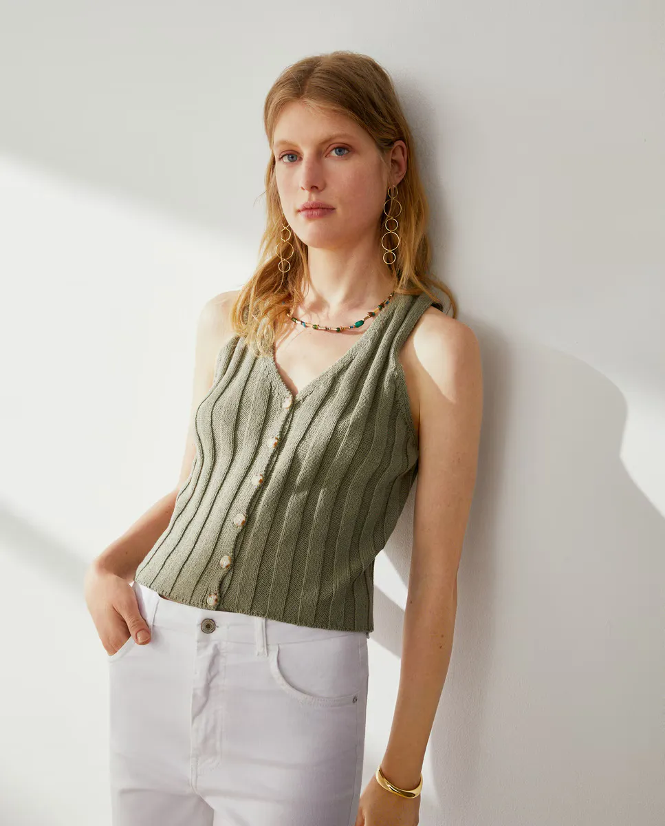 

Вязаный жилет Canale Southern Cotton, цвет Kaki