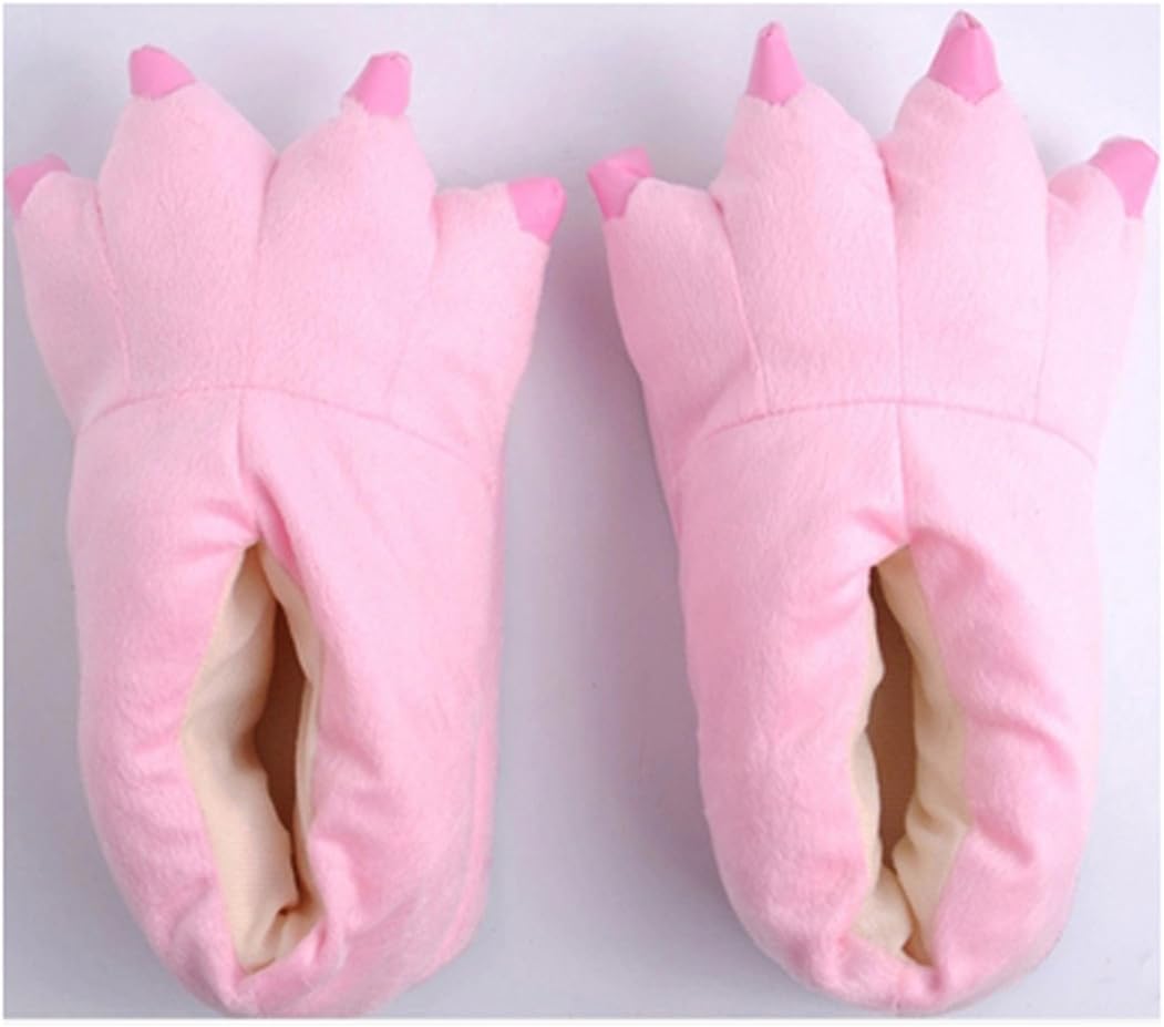 

Домашние теплые тапочки в виде лап мультяшных животных, нейтральные мягкие плюшевые тапочки Stone Mice, розовый