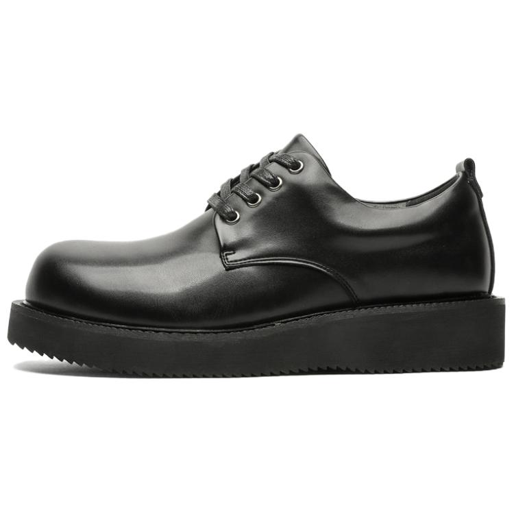 WEISHIBANGWEI Повседневные кожаные туфли мужские черные с потайным клином, цвет Black Hidden Wedge — фото 2