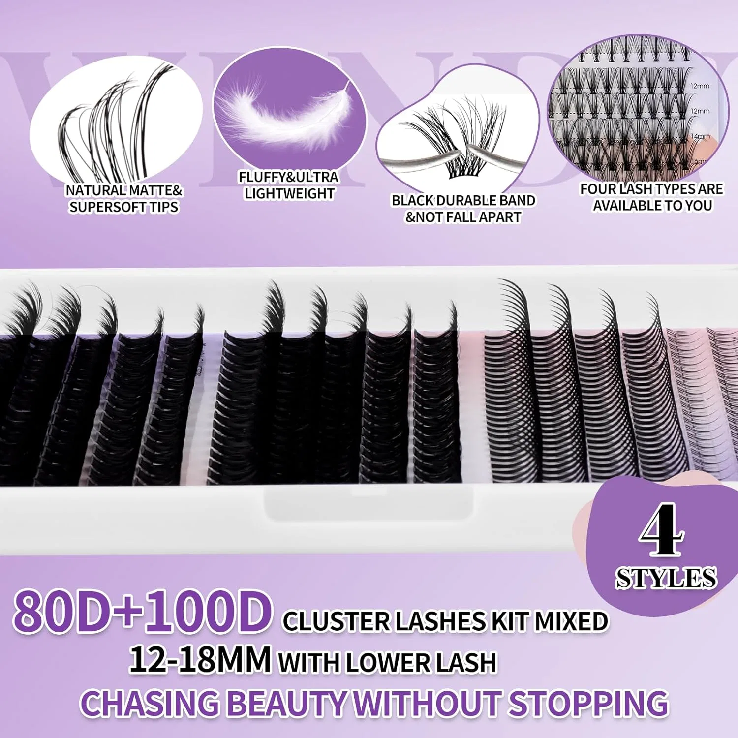 Набор для наращивания ресниц 80D + 100D Wendy Lashes — фото 4