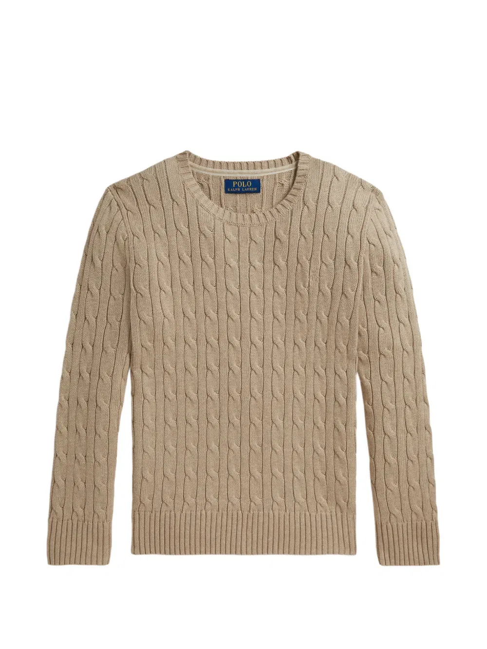 Свитер с круглым вырезом и косами Polo Ralph Lauren Kids, нейтральный