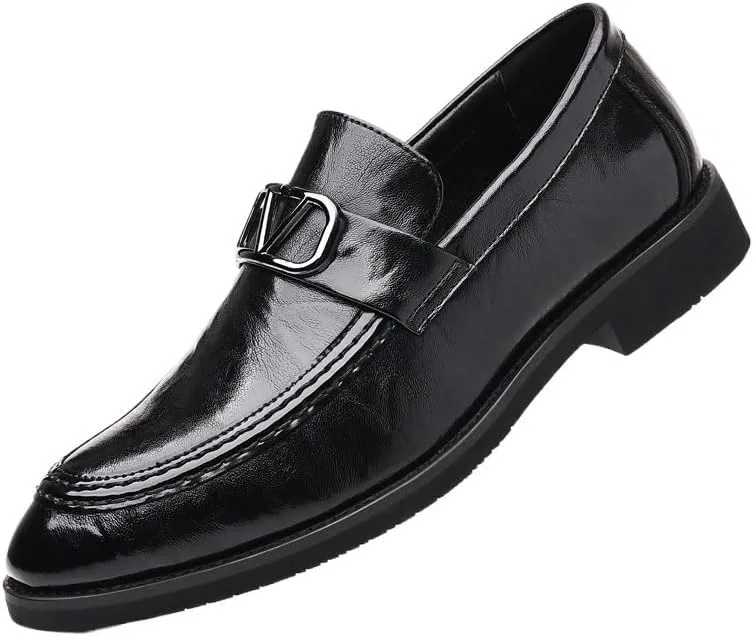 Лоферы с металлической пряжкой Lefu PU Black UOPYNE