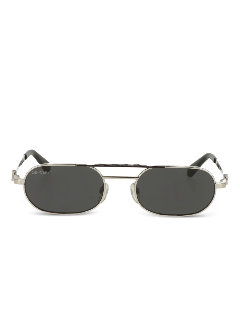 

Солнцезащитные очки в круглой оправе с двойной перемычкой Off-White Eyewear, серебряный