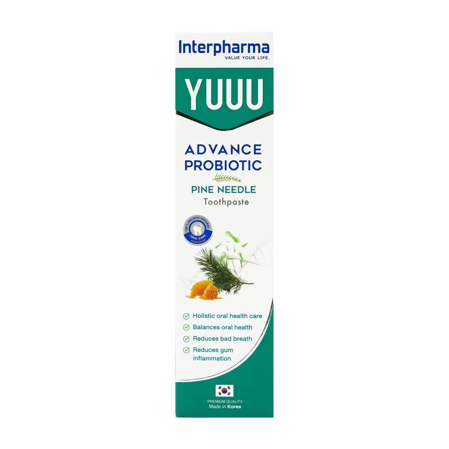 

YUUU Зубная паста Yuuu Advance с пробиотиком и сосновыми иголками, 120 г, White