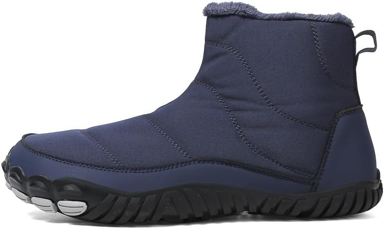 

Зимние ботинки для пеших прогулок и походов для мужчин и женщин, с открытой колодкой, широким носком, водонепроницаемые, на молнии, кроссовки-ботинки для активного отдыха и прогулок на открытом воздухе Hhhchpm, темно-синий