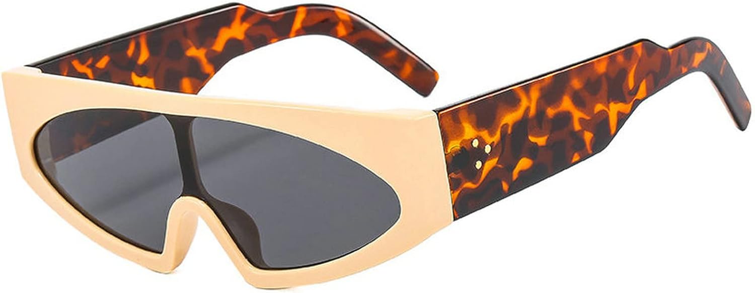 

COTIA Модные солнцезащитные очки «кошачий глаз» для женщин, ретро, ​​цельные, с градиентным переходом цвета, защита от УФ-излучения UV400, для мужчин, трендовые, с желейными цветными заклепками, Beige