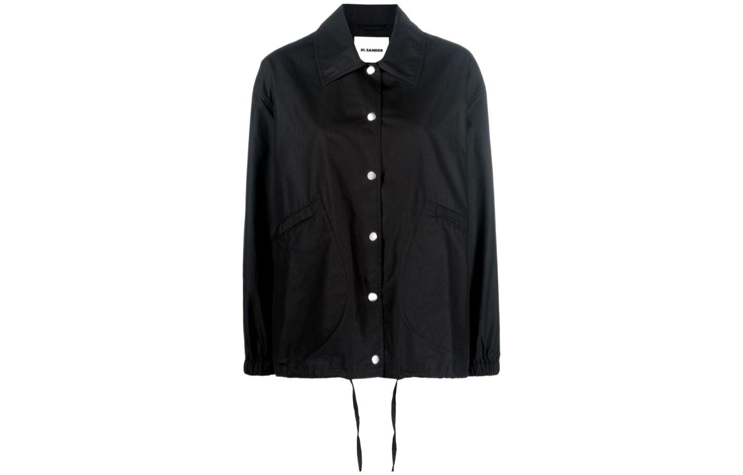 

JIL SANDER Рубашка-куртка с принтом логотипа на шнурке, Black