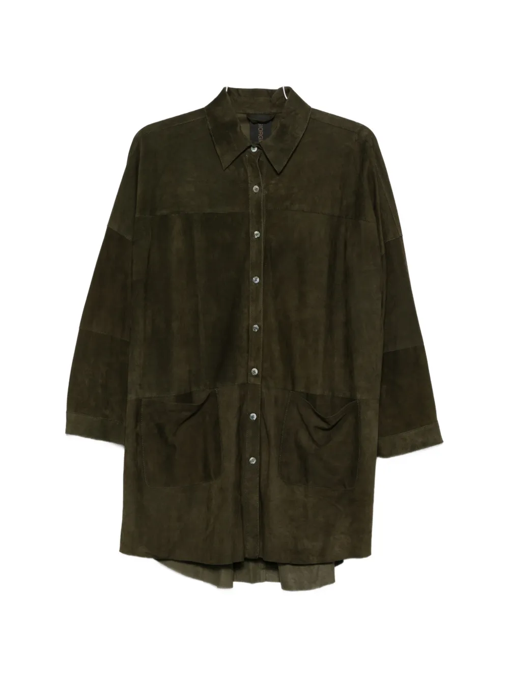 

Длинная рубашка с накладными карманами Giorgio Brato, зеленый