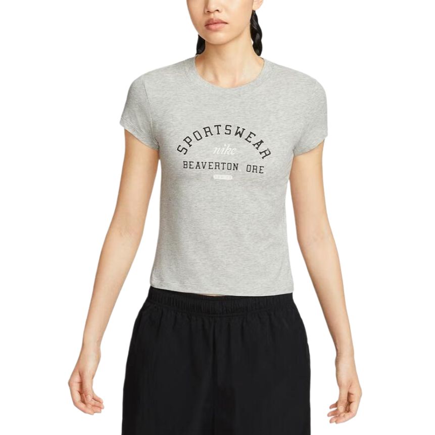 Футболка женская Slim Graphic Nike, серый — фото 2