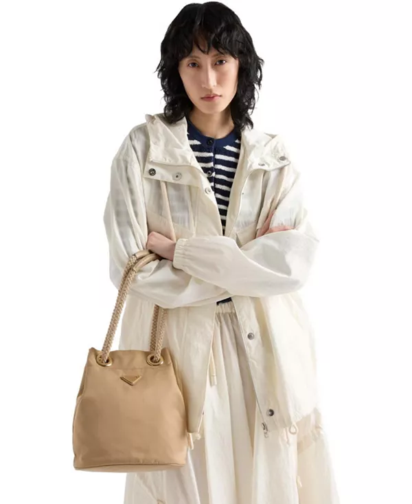 Сумка-Ведро Mariner из нейлона, маленькая Prada, коричневый — фото 3