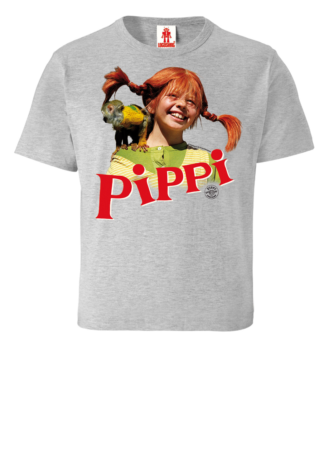

Футболка Logoshirt Langstrumpf & Herr Nilsson, цвет grau meliert