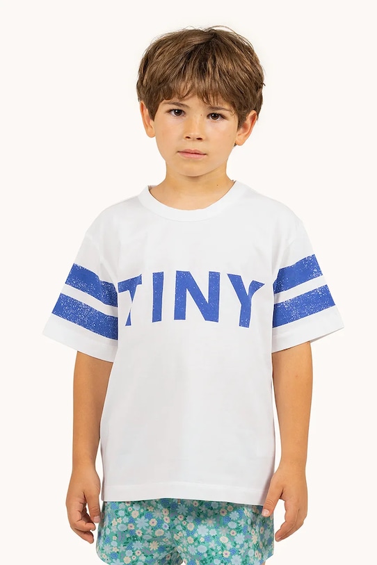 

Детская хлопковая футболка STRIPES TINY TEE Tinycottons, бежевый