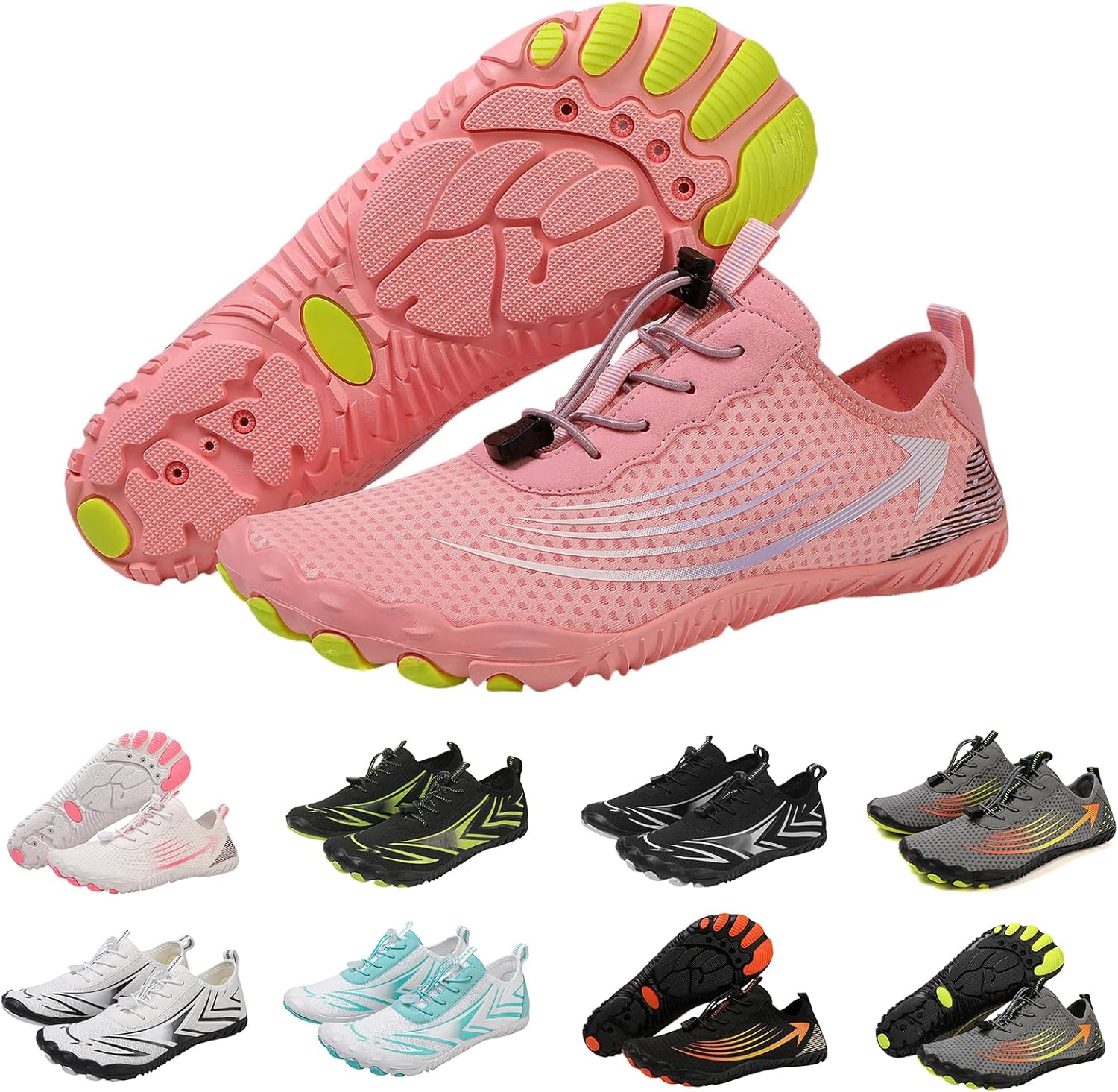 

Спортивные походные и водные туфли унисекс для мужчин и женщин, быстросохнущие, дышащие, нескользящие, для ходьбы по воде и пляжу Kubbon, розовый