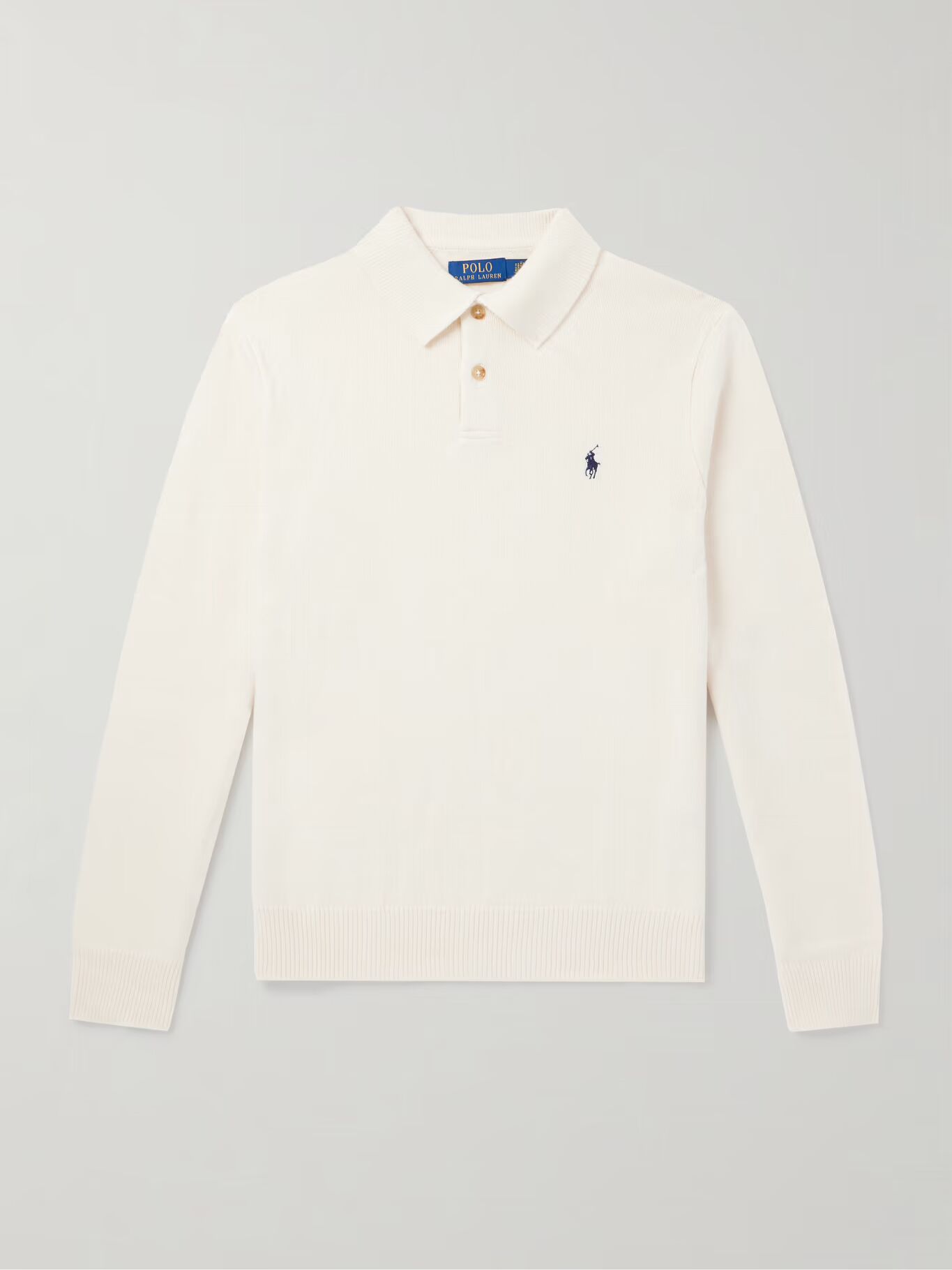 

Рубашка поло из смеси шерсти и хлопка с вышитым логотипом POLO RALPH LAUREN, белый