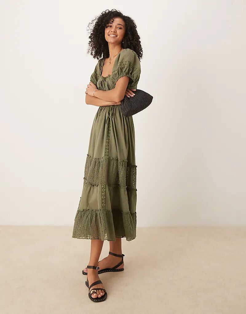 

Платье миди Free People с эффектом падающего солнца из кристальных водорослей