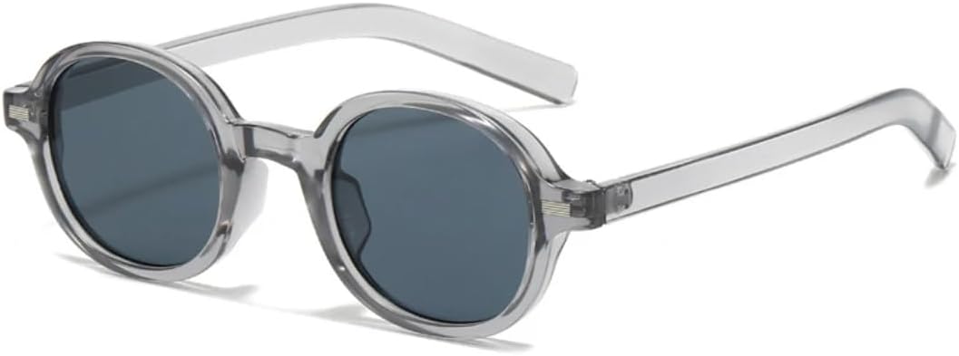 

Круглые солнцезащитные очки для женщин, модные, с прозрачными линзами с градиентом, защита от УФ-излучения UV400; для мужчин, в стиле ретро-панк с заклепками UATXTAU, Grey Grey