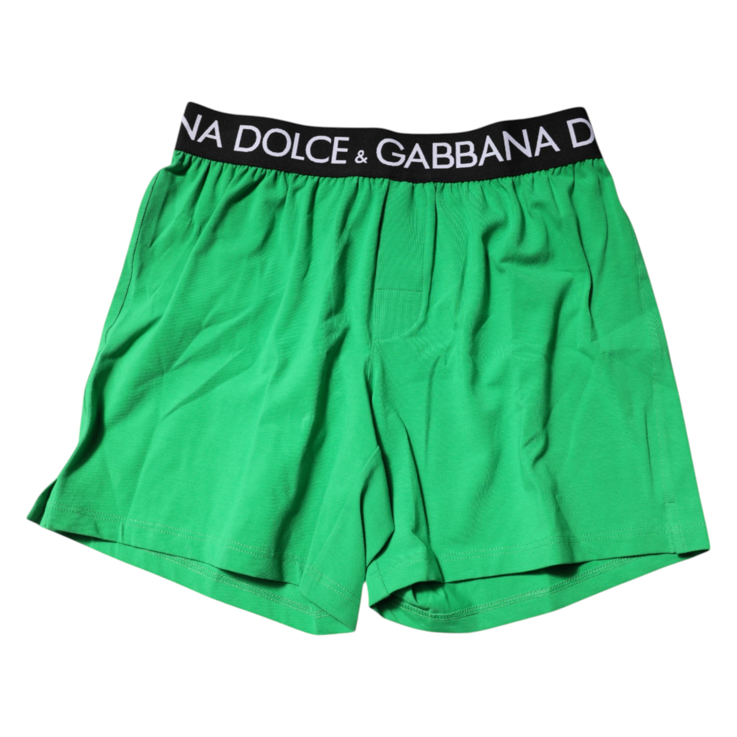 Зеленые хлопковые шорты-боксеры, нижнее белье Dolce & Gabbana, зеленый — фото 2