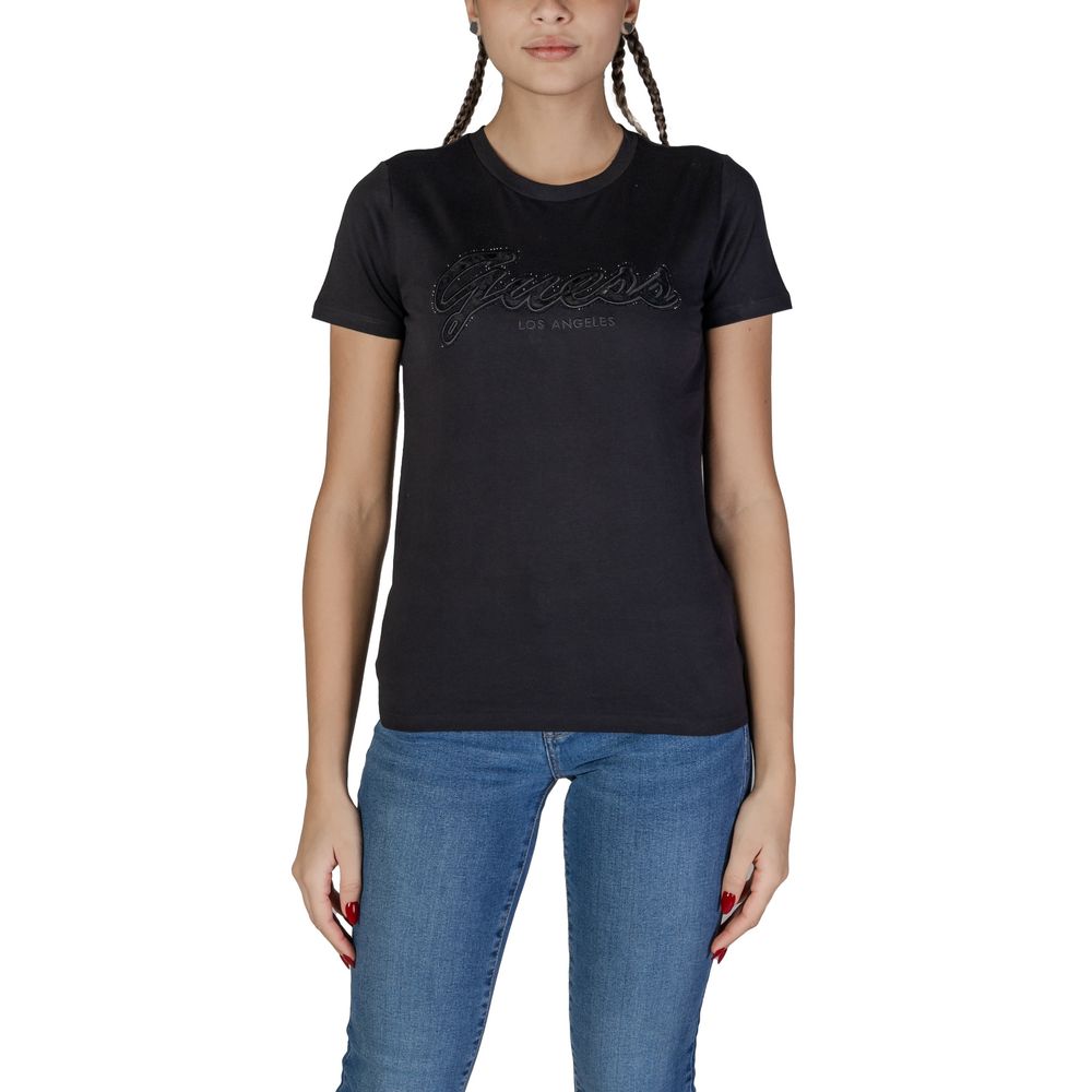 

Черные хлопковые топ и футболка GUESS