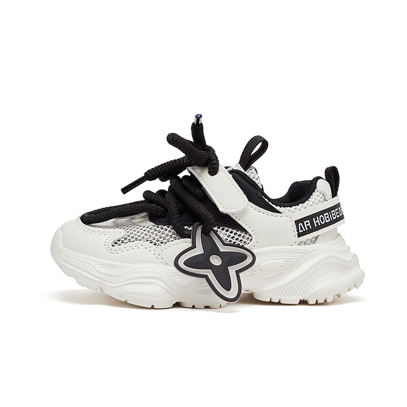 

Нескользящие, износостойкие, дышащие, легкие детские кроссовки для бега HOBIBEAR, белый/черный