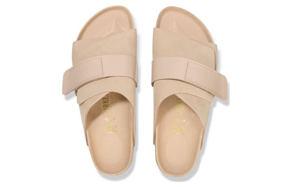 Тапочки kyoto nubuck leather sandals 'new beige' Birkenstock, бежевый — фото 4