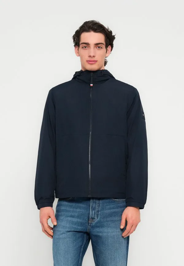 Куртка с капюшоном и застежкой-молнией в тон, межсезонная куртка. Tommy Hilfiger, Desert Sky