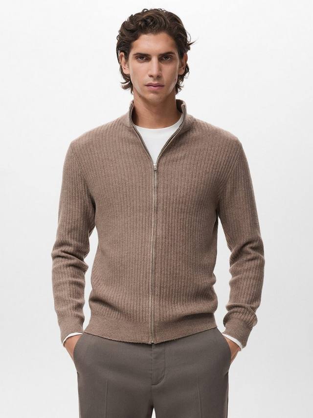 

Кардиган с застежкой-молнией на горле Park Mango, Medium Brown