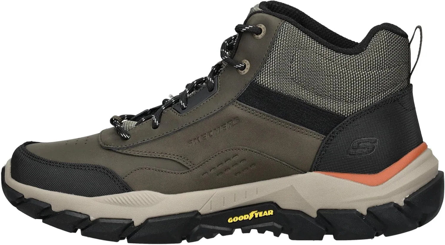 Походные ботинки Skechers Santoro Hopkins для мужчин, Olive Leather Synthetic Mesh — фото 2