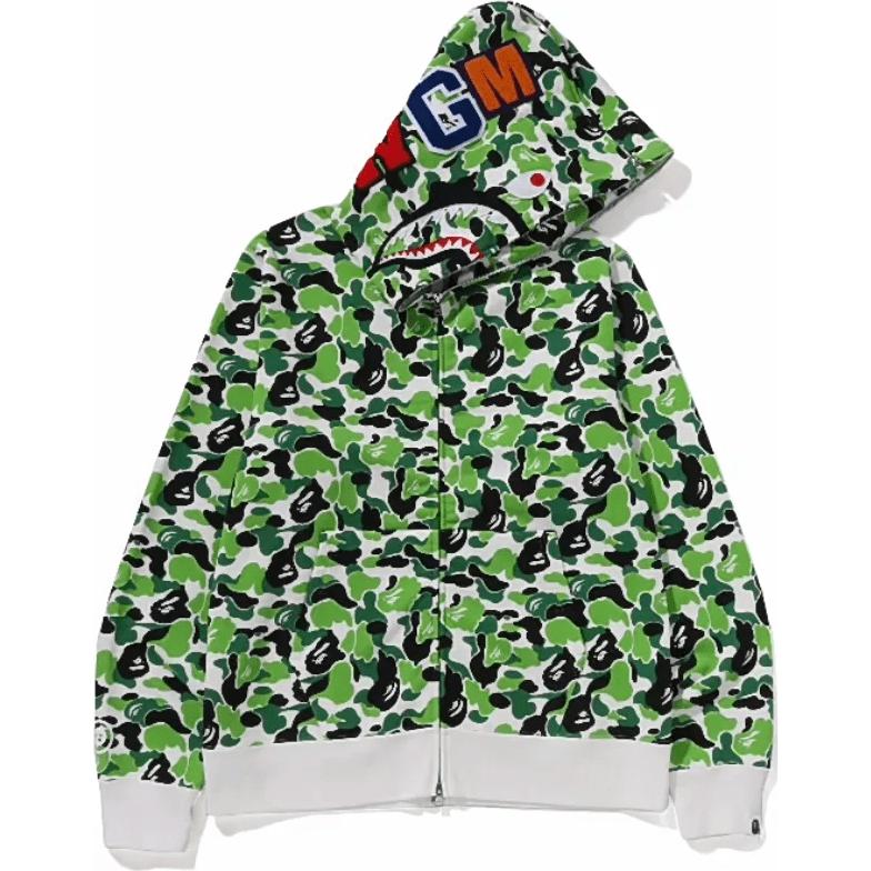 

Бейп сторе чэнду отдельный акула худи на молнии A BATHING APE, зеленый