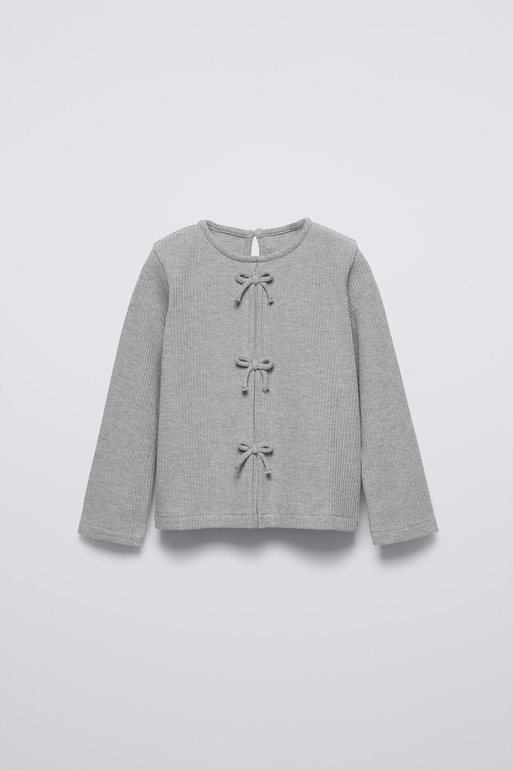 

Лонгслив в рубчик с бантами ZARA, серый мергель